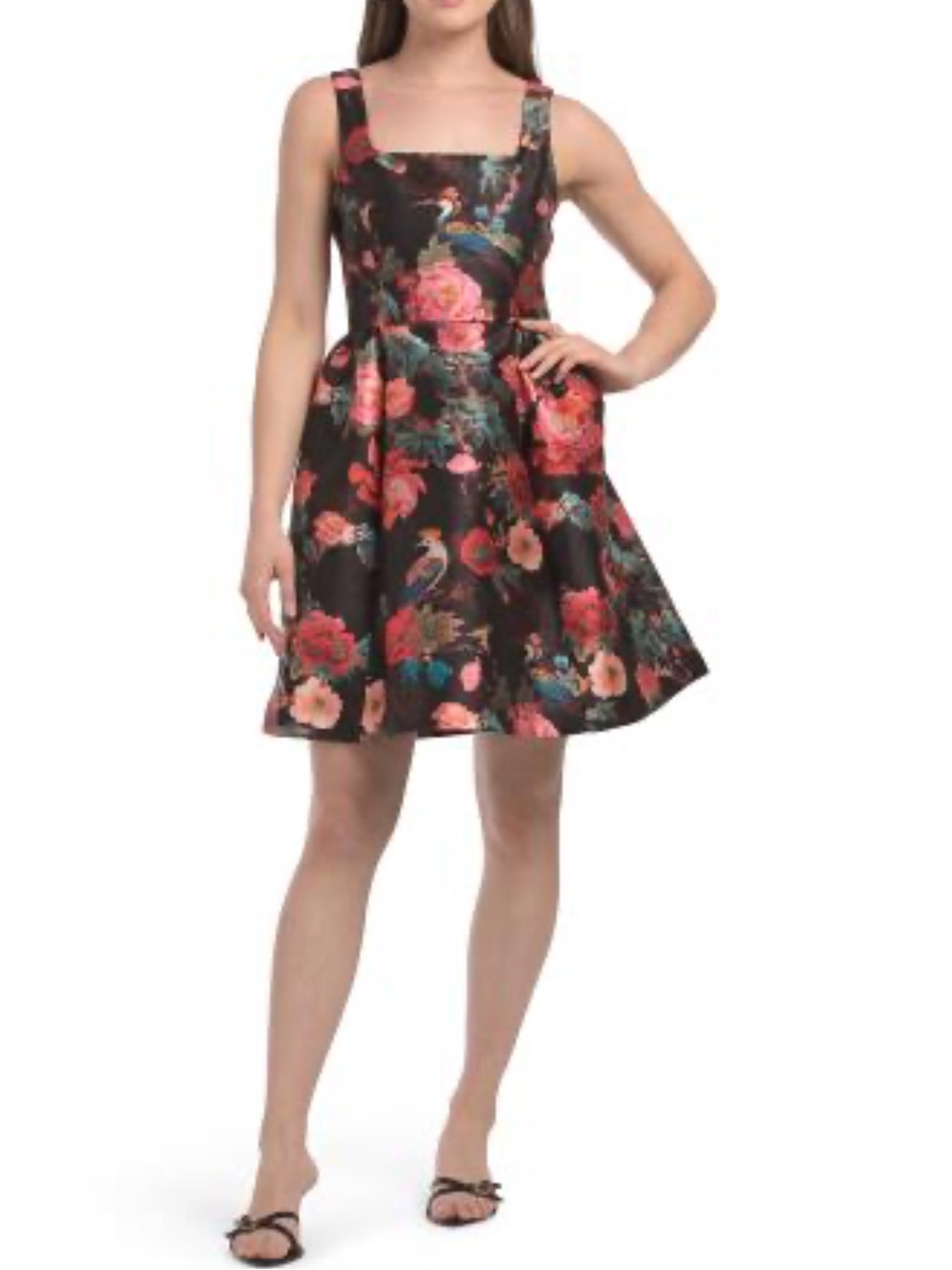 JULIA JORDAN Square Neck Mikado Mini Cocktail Dress